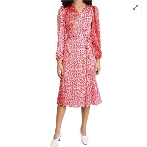 NWT Never Fully Dressed Long Sleeve Leopard Wrap Dress
